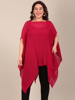 THE PINK MOON - Pink Asymmetrical Fit Self Design Tunic