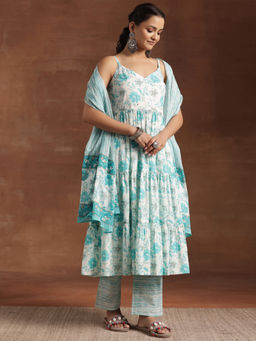 Libas - Blue Pure Cotton Printed Kurta Sets for Women