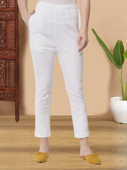 PARAMOUNT CHIKAN - Women Hand Embroidered Chikankari Pant