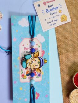 Kamule - Boys Bal Ganesh Charm Embellished Rakhi - Blue