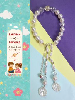 Kamule - Girls Kashmiri Pearl Drop Lumba- White