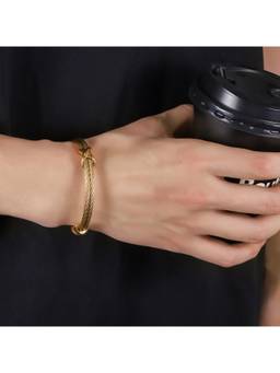 Salty - Golden Knot Cable Cuff Bracelet
