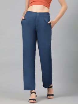 KOTTY - Womens Regular Fit Blue Trouser
