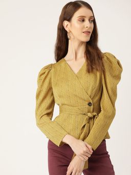 Twenty Dresses by Nykaa Fashion - Yellow Wrap Around The Corner Top