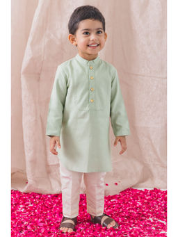 TIBER TABER - Boy Classic Cool Kurta & Pant - Green (Set of 2)
