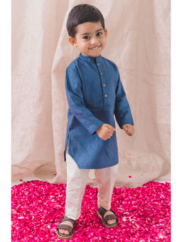 TIBER TABER - Boy Classic Cool Kurta & Pant - Navy Blue (Set of 2)