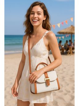 Angeline - White Designer Women Sling Bag