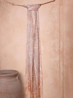 ToniQ - Shimmering Ethereal Gold & Copper Knitted Scarf