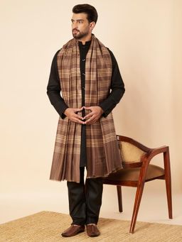 Zamour - Men Stripes Brown Lohi Shawl
