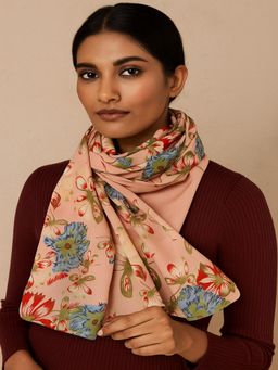 JEWELZ - Women Peach Floral Fashion Stole