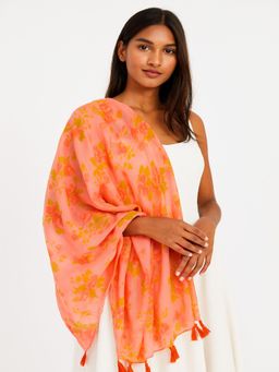 JEWELZ - Women Orange Floral Scarf