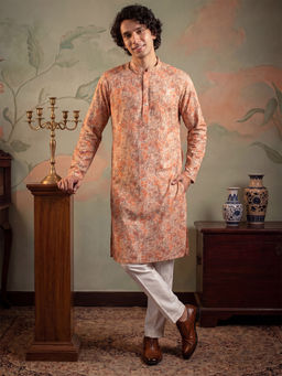 ETHNIC BAY - Multi-Color Floral Viscose Rayon Regular Kurta and Pant
