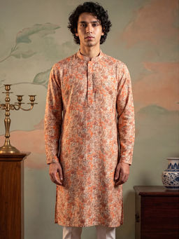ETHNIC BAY - Multi-Color Floral Viscose Rayon Regular Kurta