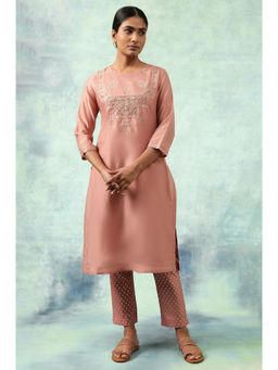 Folksong - Pink Solid Kurta