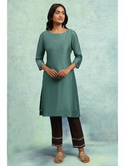 Folksong - Teal Solid Kurta