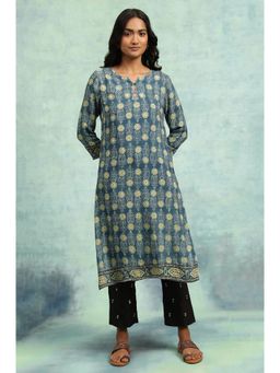Folksong - Teal Printed Kurta