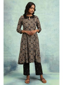 Folksong - Black Geometric Kurta