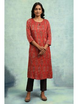 Folksong - Red Printed Kurta