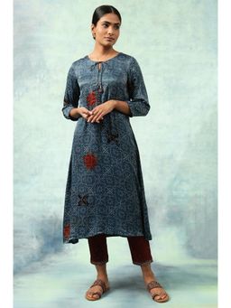 Folksong - Blue Geometric Kurta