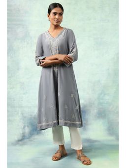 Folksong - Blue Solid Kurta