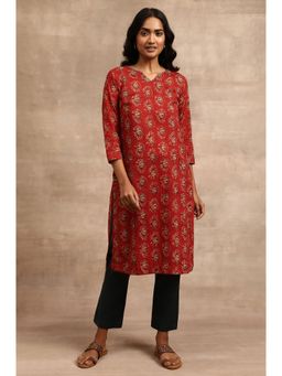Folksong - Red Printed Kurta