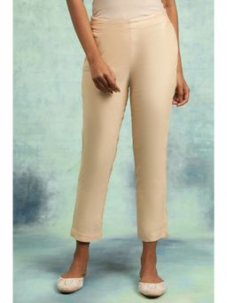 Folksong - Beige Solid Slim Pant