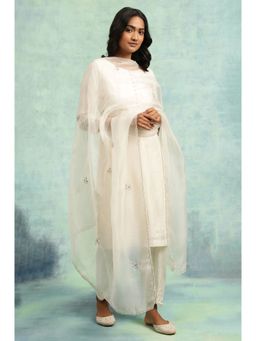Folksong - Solid Dupatta - White