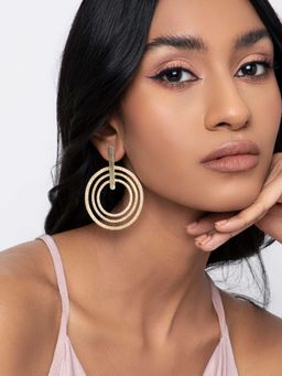 Indya - Gold Concentric Circle Stud Earrings