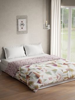 Ddecor Live Beautiful - Abstract 100% Cotton Reversible Double Quilt - Purple