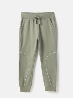 United Colors of Benetton - Solid Regular Fit Piping Detail Joggers - Green