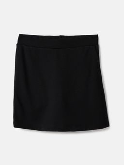 United Colors of Benetton - Solid Regular Fit Interlock Skorts - Black