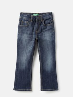 United Colors of Benetton - Solid Bootcut Fit Dark Wash Denim Jeans