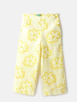United Colors of Benetton - Floral Print Regular Fit Pant - Yellow