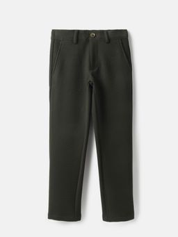 United Colors of Benetton - Textured Slim Fit Knit Popcorn Trouser - Olive