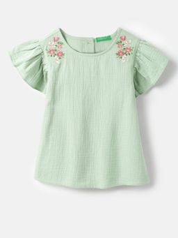 United Colors of Benetton - Regular Fit Round Neck Floral Top