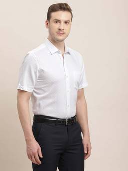 Turtle - Men Cotton Regular Fit Digital Print White Formal Shirt