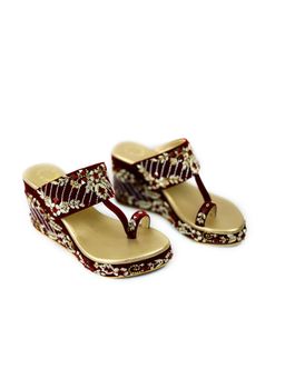 Shiveen Shiveen - Womens Anaya Embroidered Wedges Heels