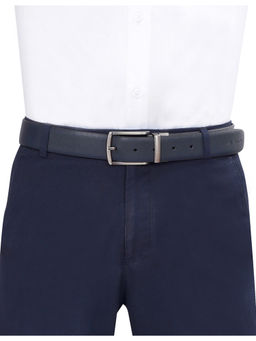 The Vertical - Patras Men Leather Reversible Belt - Navy Blue & Tan