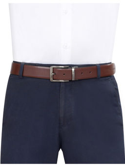 The Vertical - Epirus Men Leather Reversible Belt - Brown & Navy Blue