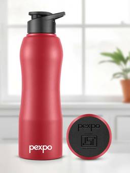 Pexpo - Bistro Crimson Red Stainless Steel Fridge Bottle - 750 Ml