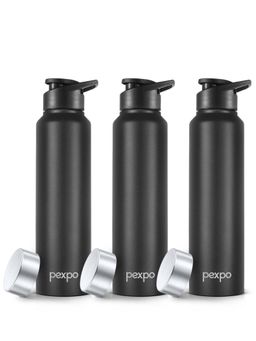 Pexpo - Chromo Knight Black Stainless Steel Fridge Bottles/Sipper - 1000 Ml