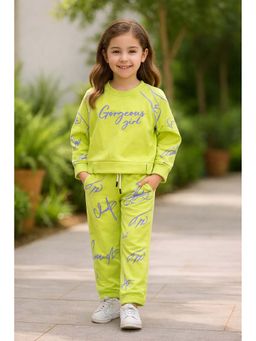 devils n angels - Girls Lime Green Casual Co-Ord Set
