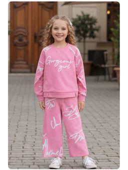 devils n angels - Girls Pastel Pink Printed Co-Ord Set