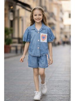 devils n angels - Heart Denim Shirt and Shorts