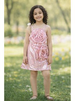 devils n angels - Pastel Pink Shimmer Flower Party Dress
