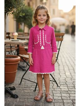 devils n angels - Rani Pink Shirt Style Party Dress For Girls
