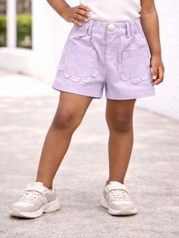 Mi Arcus - Cotto Solid Front Pocket Shorts Purple