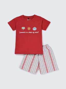 Nite Flite - Summer State Red Kids Shorts With T-Shirt