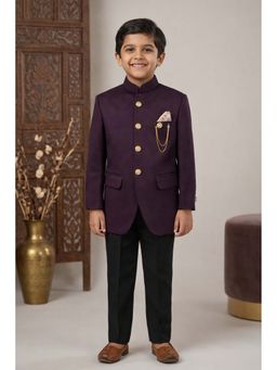 devils n angels - Classic Wine Jodhpuri Coat With Pant