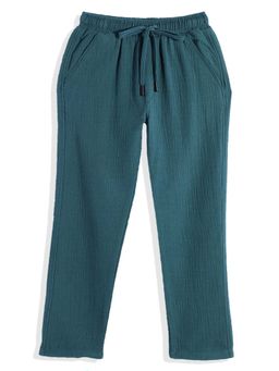 CAVIO - Boys Regular Fit Pants With Elasticated Waist And Drawstring Turquoise